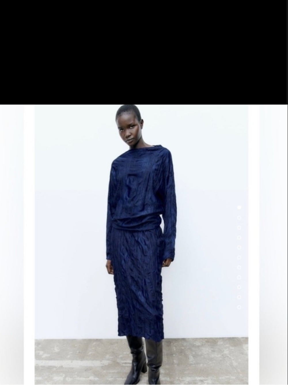 Zara Dark Blue Textured skirt